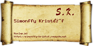 Simonffy Kristóf névjegykártya